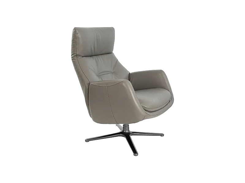 Fauteuil pivotant inclinable en cuir gris 5092 ANGEL CERDA