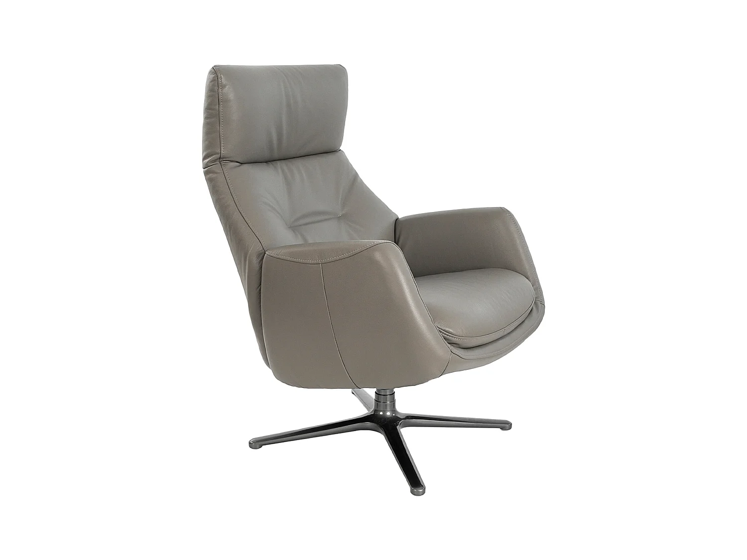 Fauteuil pivotant inclinable en cuir gris 5092 ANGEL CERDA