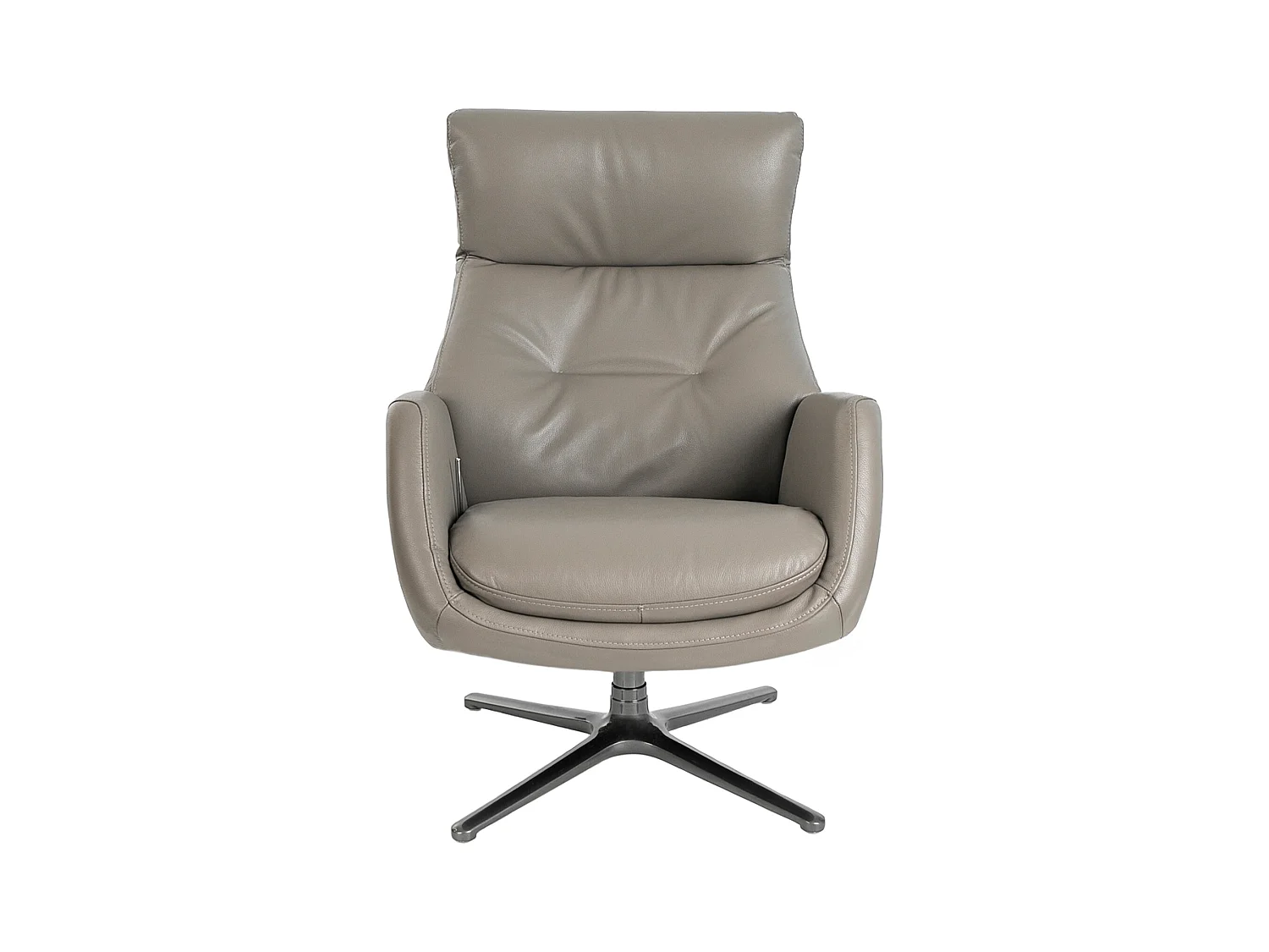 Cadeirão giratório reclinável em pele cinzenta 5092