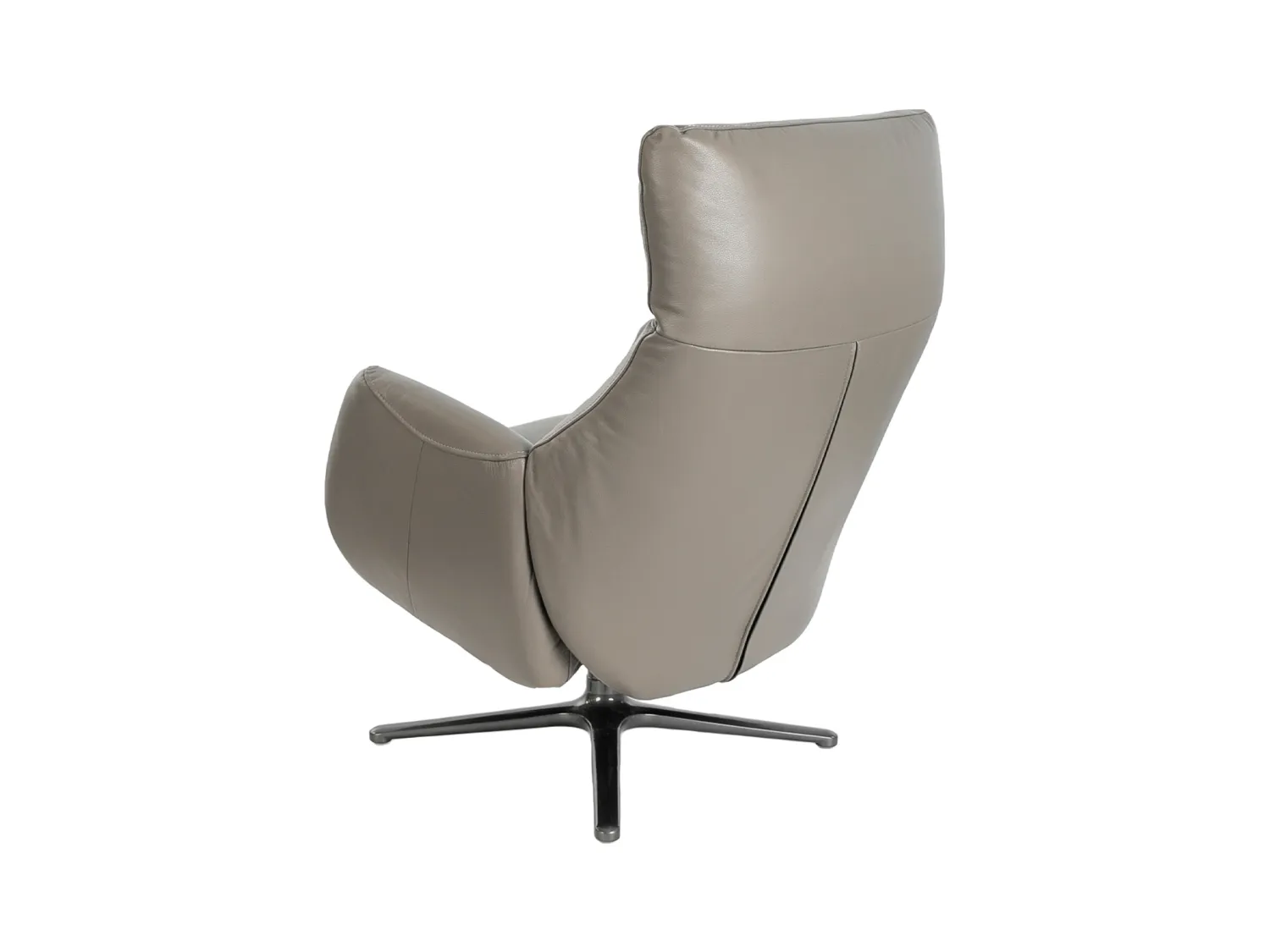 Grauer Leder-Drehsessel mit Liegefunktion  5092 ANGEL CERDA