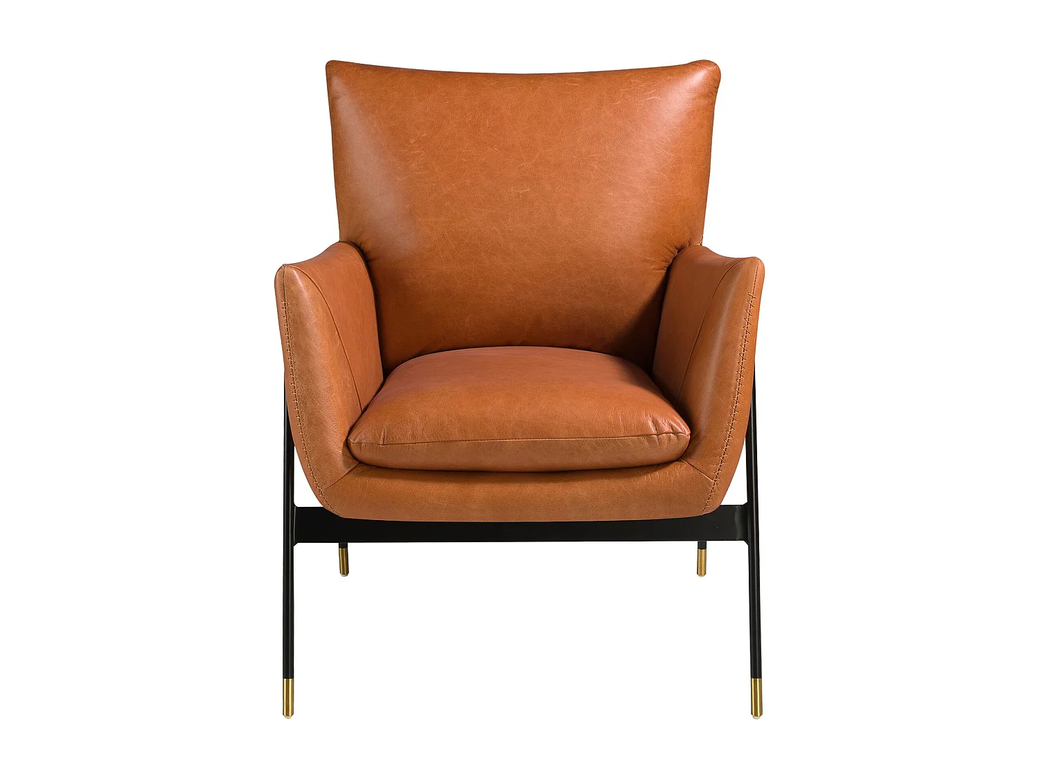 Fauteuil pivotant en cuir brun 5091 ANGEL CERDA