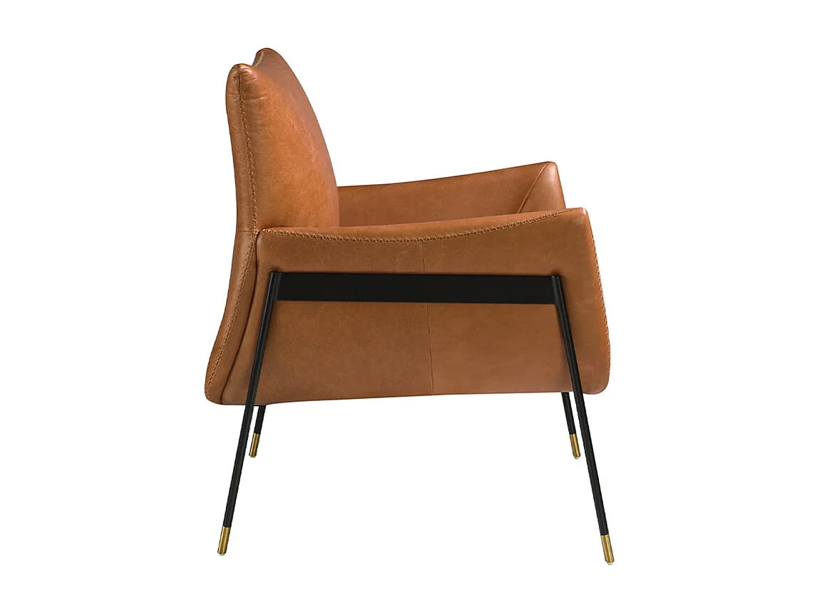 Fauteuil pivotant en cuir brun 5091 ANGEL CERDA