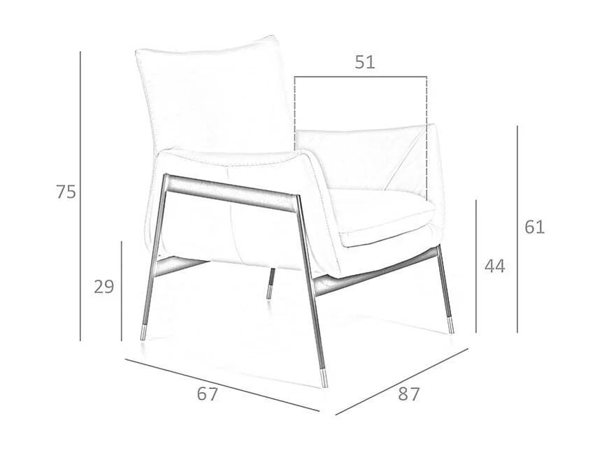 Fauteuil pivotant en cuir brun 5091 ANGEL CERDA