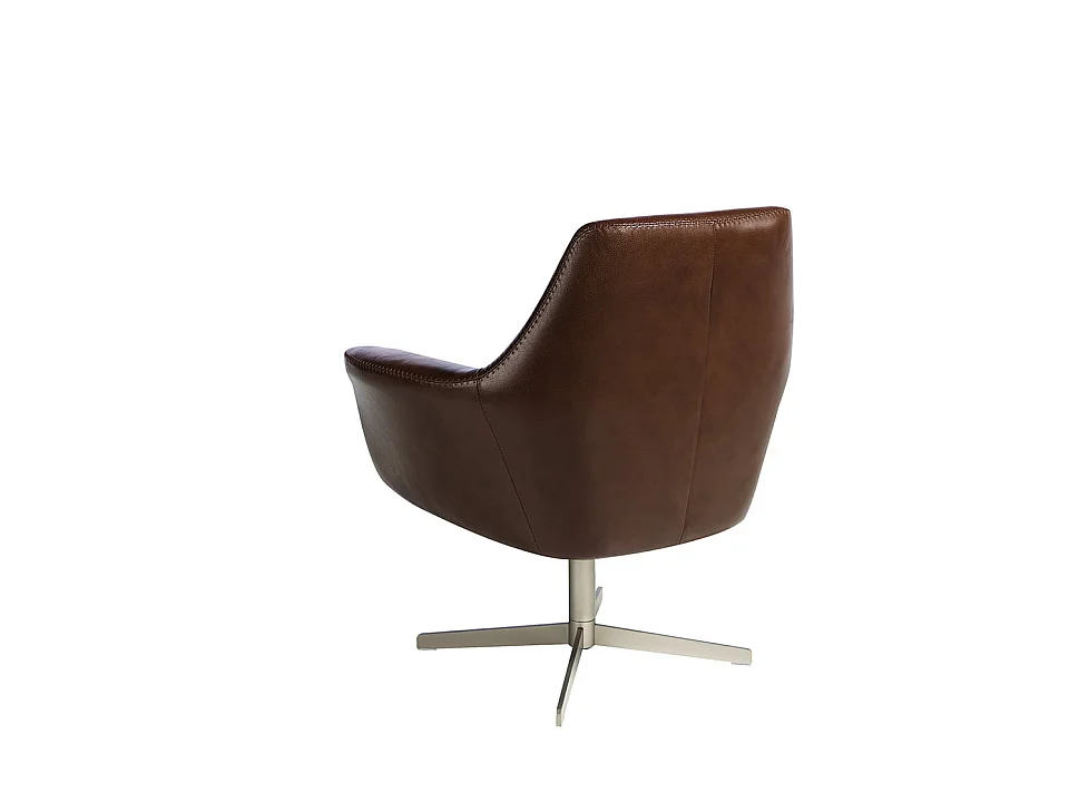 Sillón giratorio de piel y acero pulido  5093 ANGEL CERDA