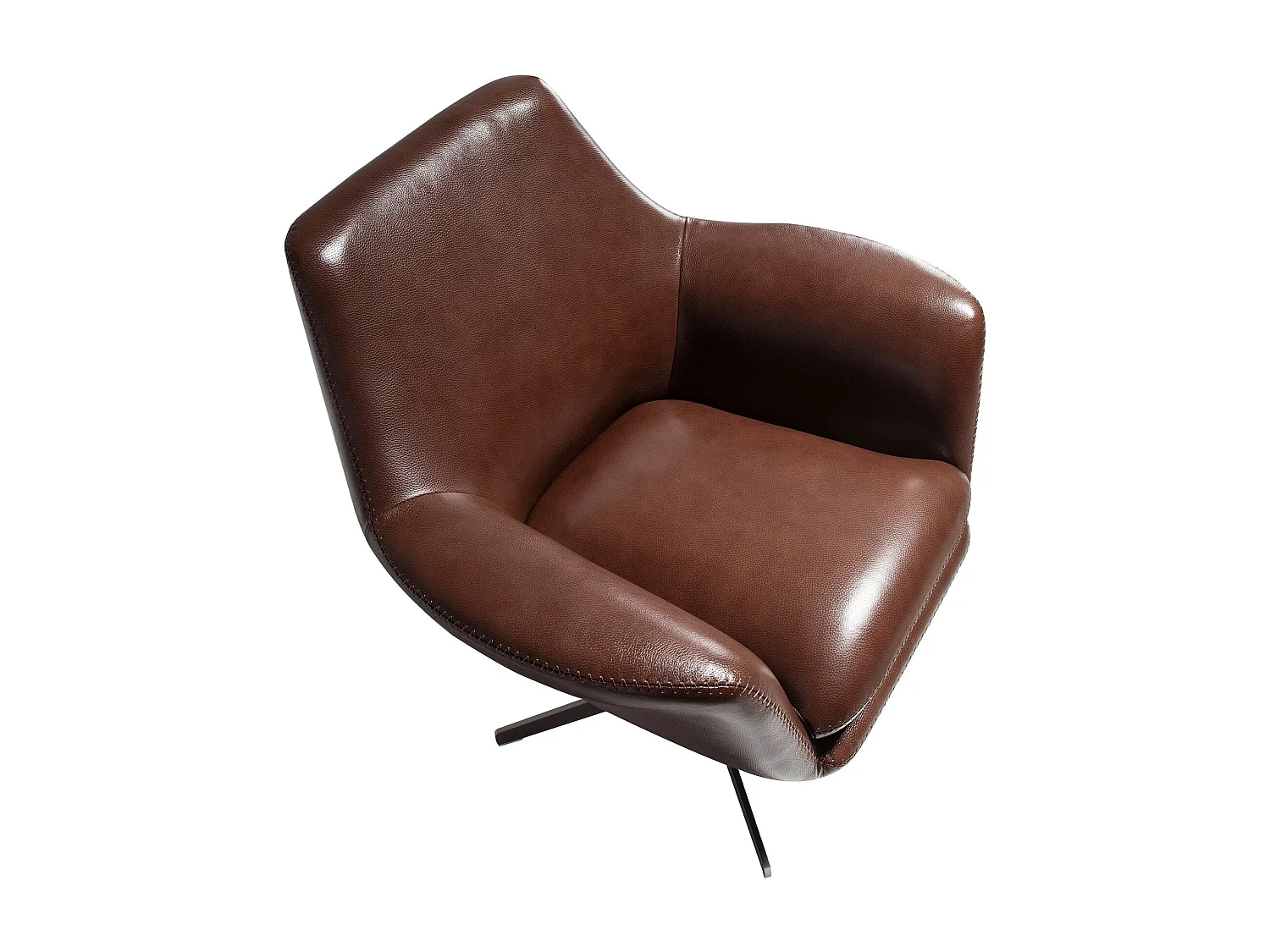 Cognac bruine leren draaifauteuil 5093 ANGEL CERDA