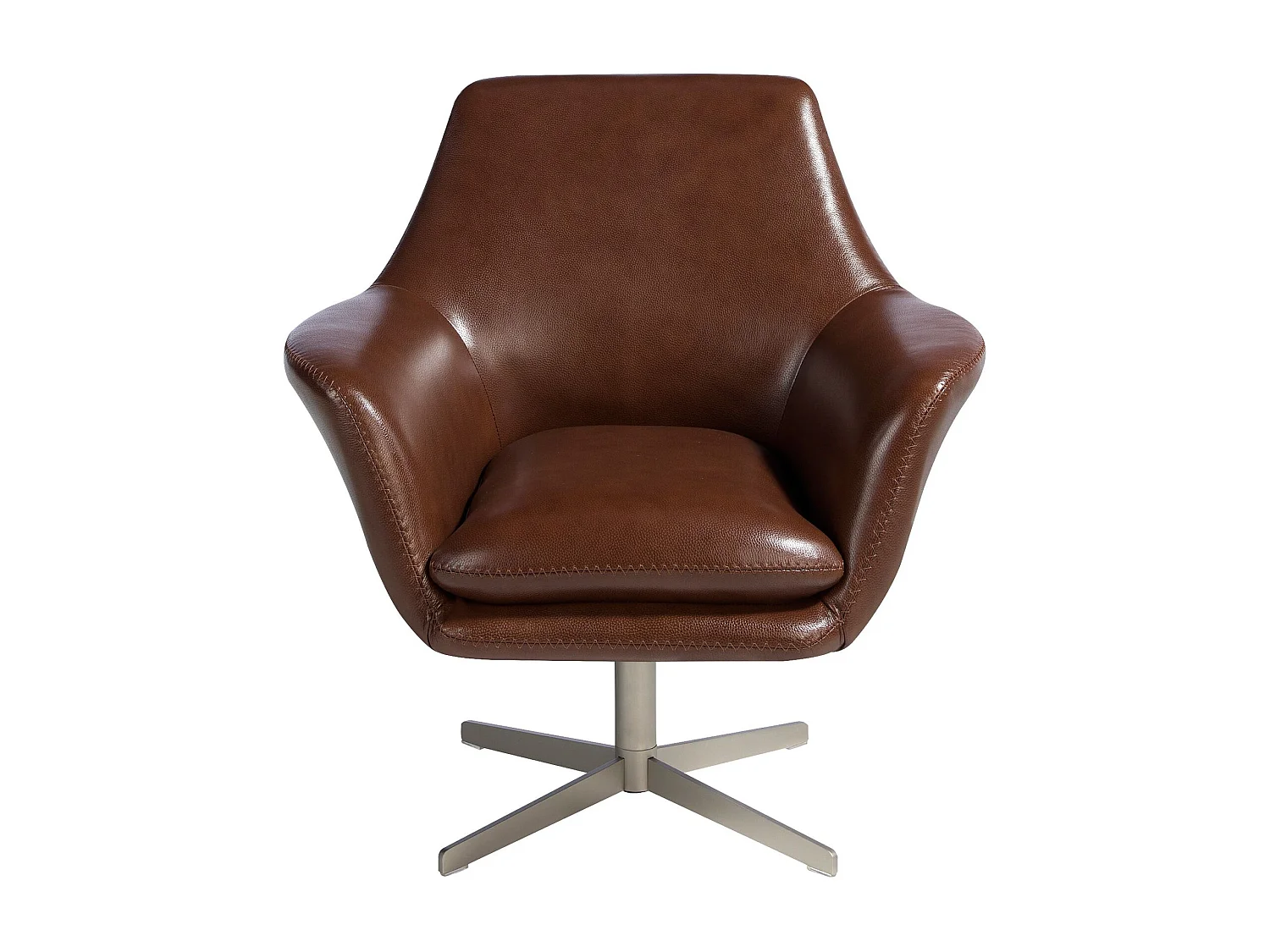 Cognacbrauner Leder-Drehsessel 5093 ANGEL CERDA