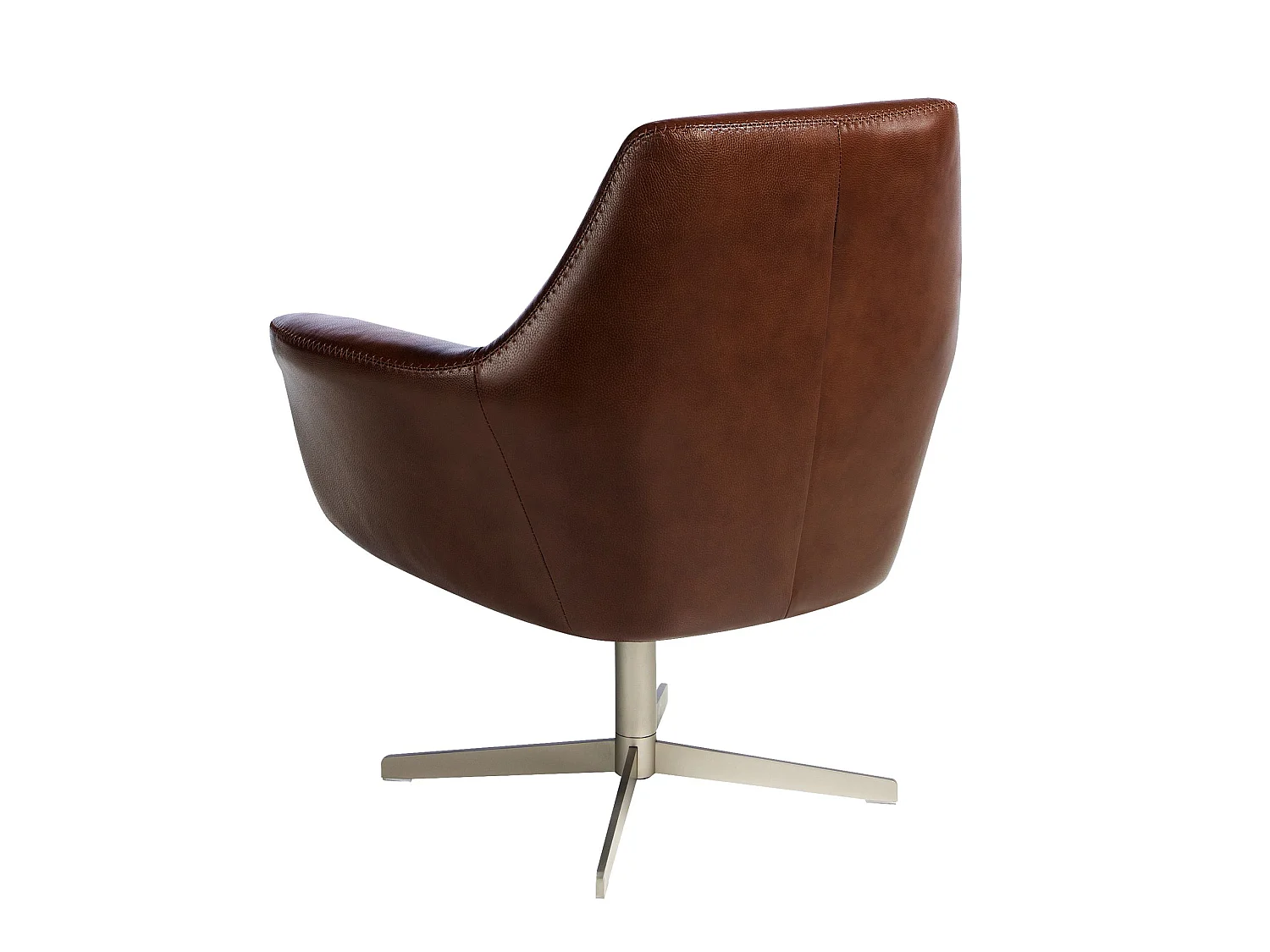 Cognacbrauner Leder-Drehsessel 5093 ANGEL CERDA