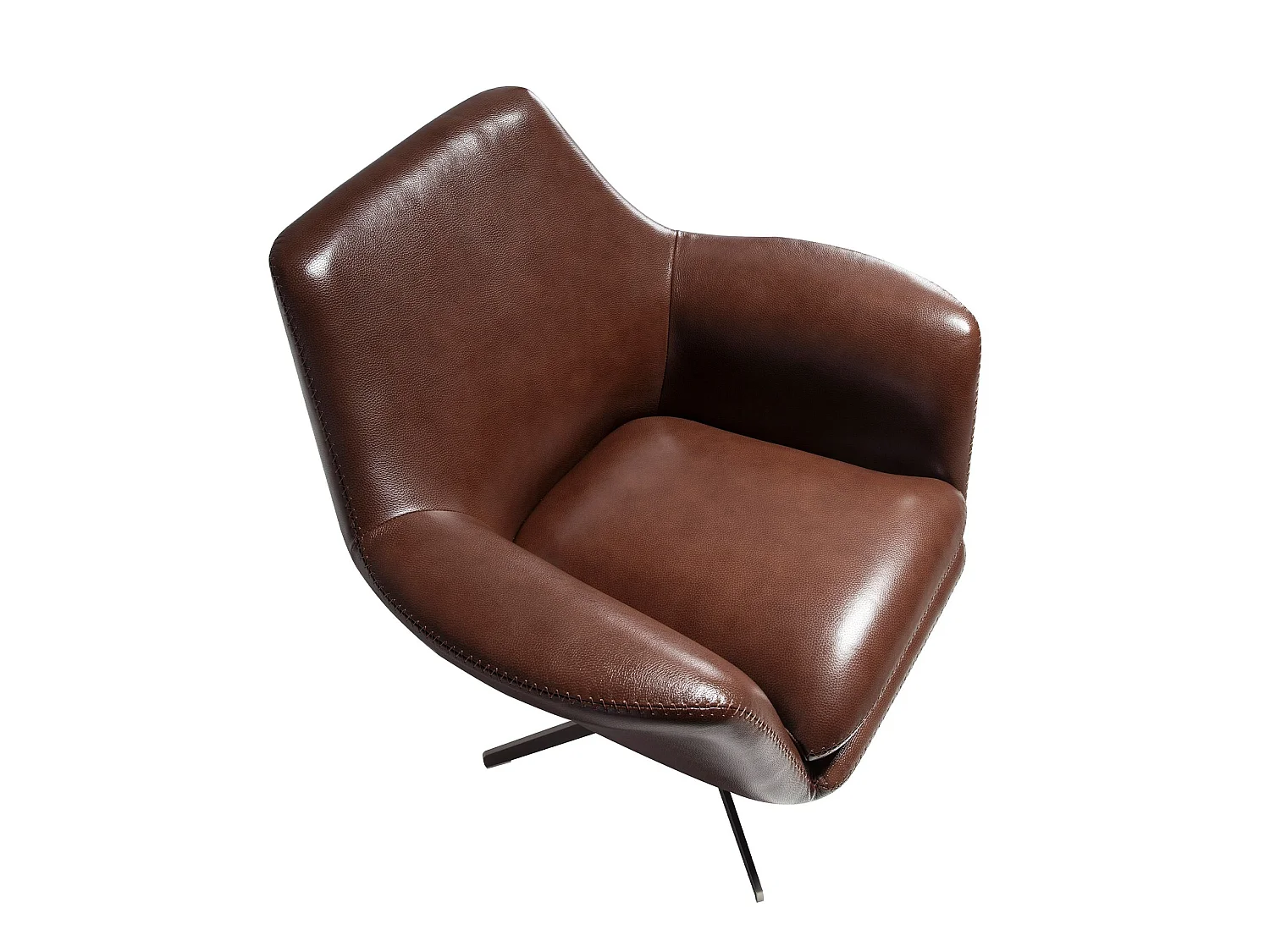 Cognacbrauner Leder-Drehsessel 5093 ANGEL CERDA