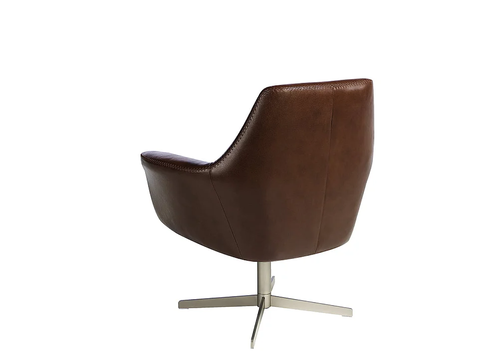 Fauteuil pivotant en cuir brun cognac 5093 ANGEL CERDA