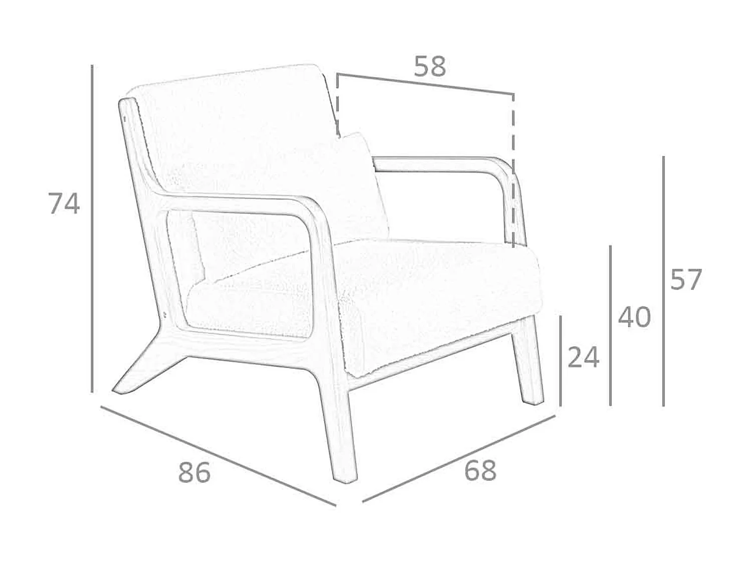 Weißer Stoffsessel 5100 ANGEL CERDA