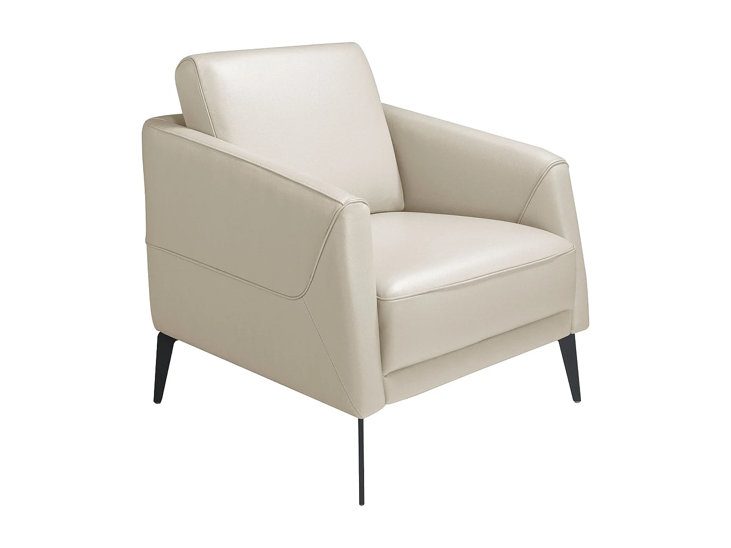 Fauteuil en cuir gris taupe 5094 ANGEL CERDA