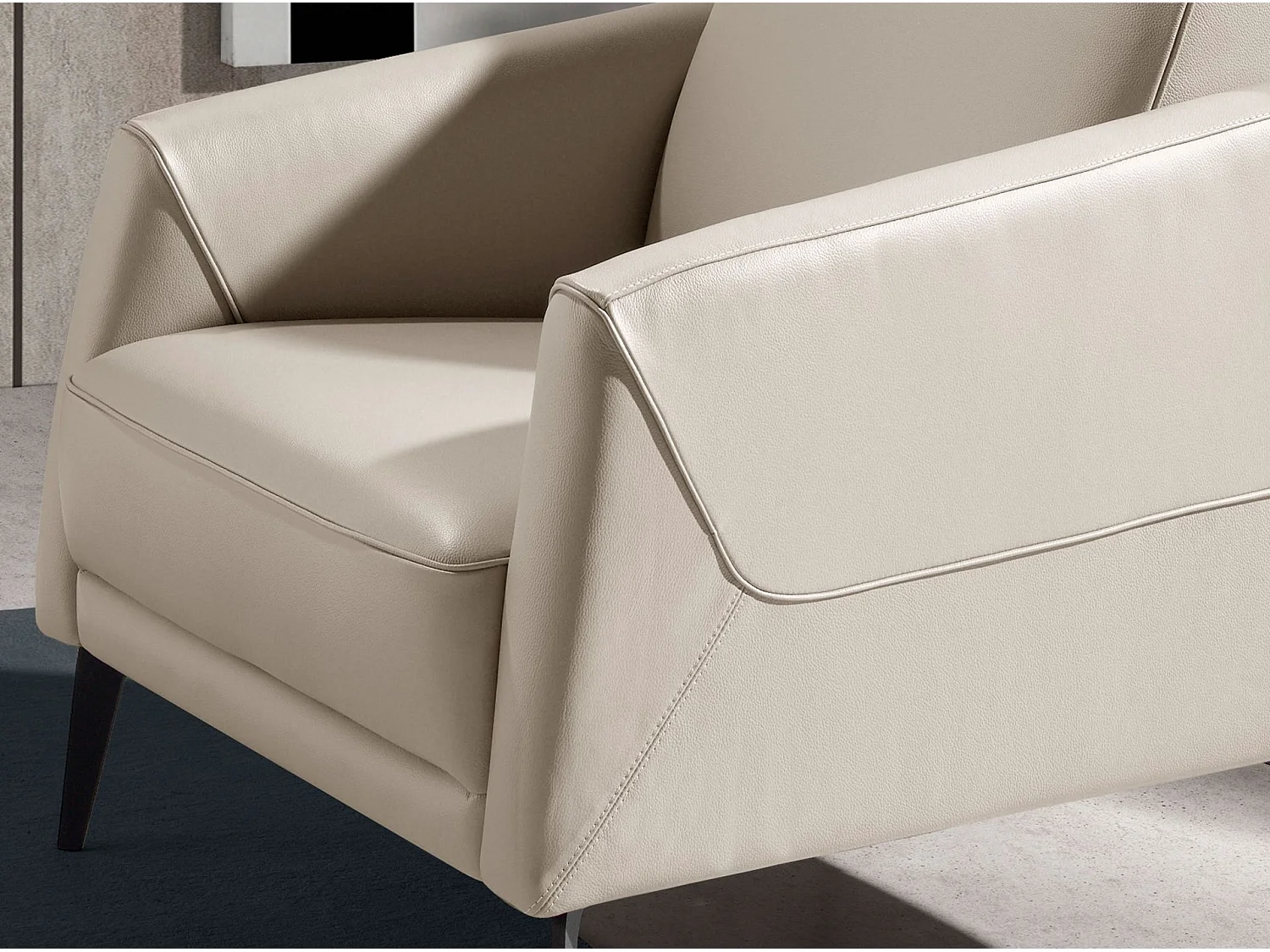 Fauteuil en cuir gris taupe 5094 ANGEL CERDA