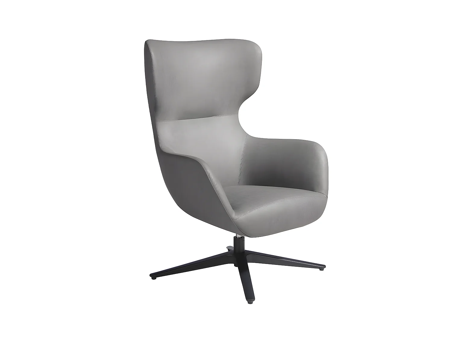 Draaifauteuil van grijs ecoleder en zwart staal 5101 ANGEL CERDA