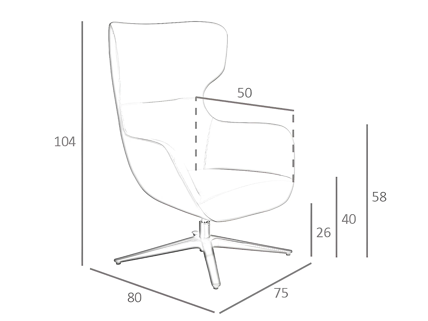 Ciemnoszary fotel obrotowy z ekoskóry