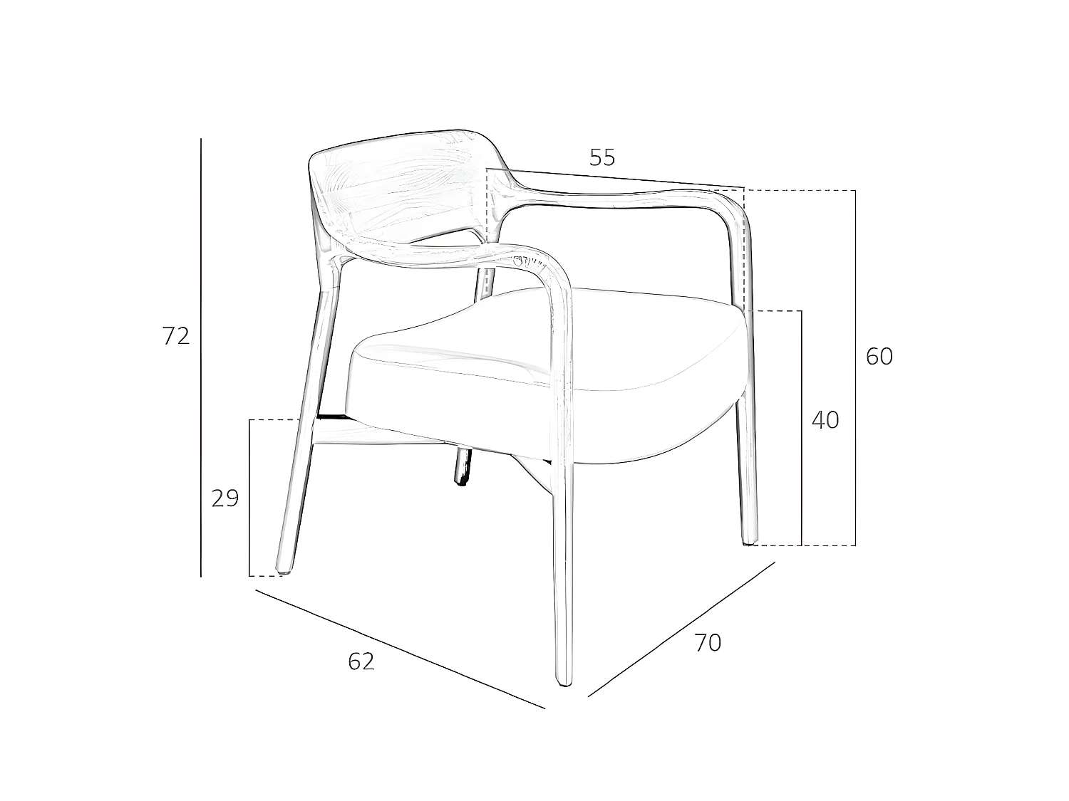 Poltrona imbottita in similpelle Visone   5082 ANGEL CERDA