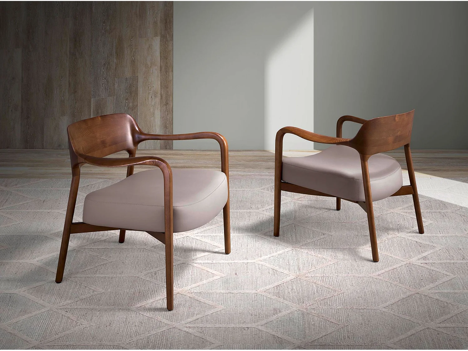 Fauteuil en similicuir noyer et vison 5082 ANGEL CERDA