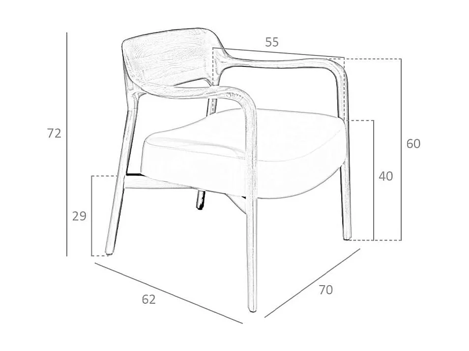 Fauteuil en similicuir noyer et vison 5082 ANGEL CERDA