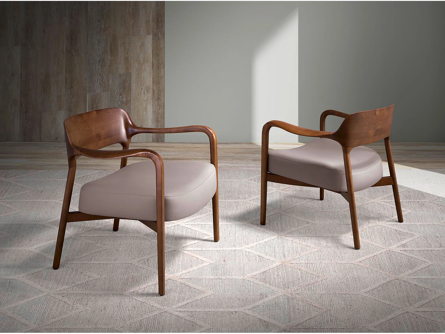 Fauteuil en similicuir noyer et vison 5082 ANGEL CERDA