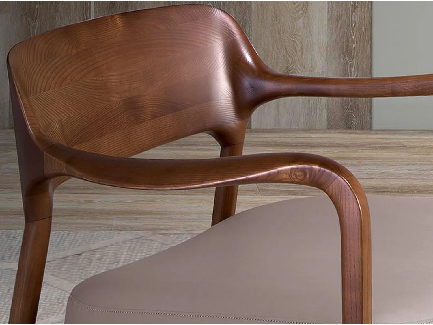 Fauteuil en similicuir noyer et vison 5082 ANGEL CERDA