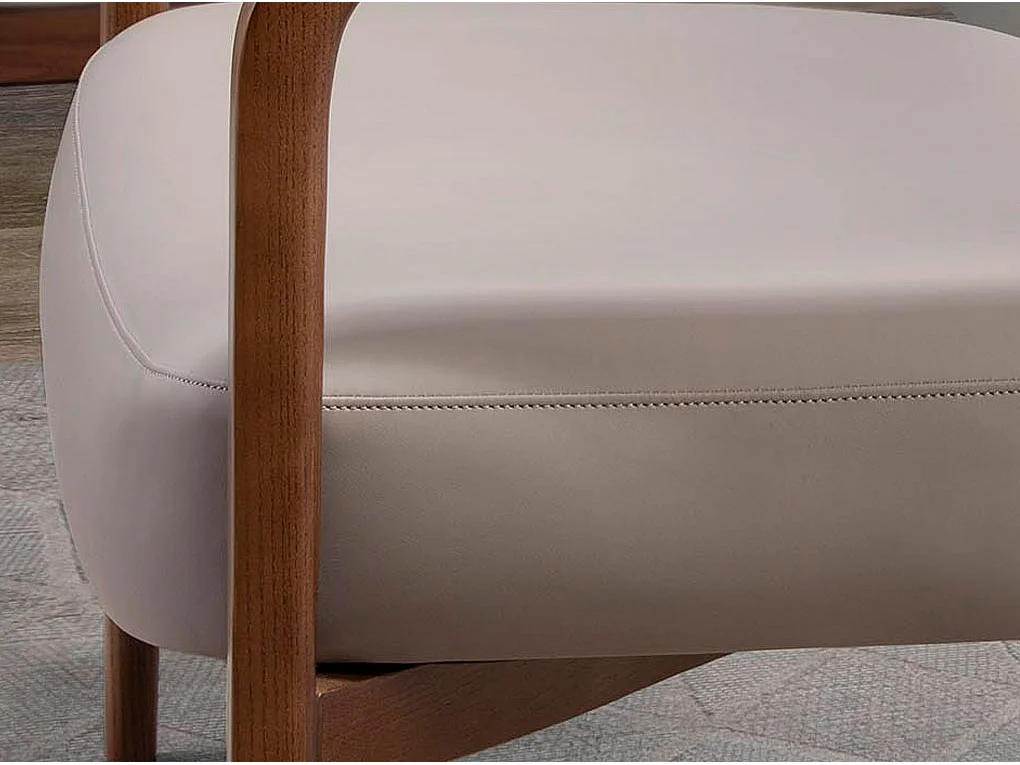 Fauteuil en similicuir noyer et vison 5082 ANGEL CERDA