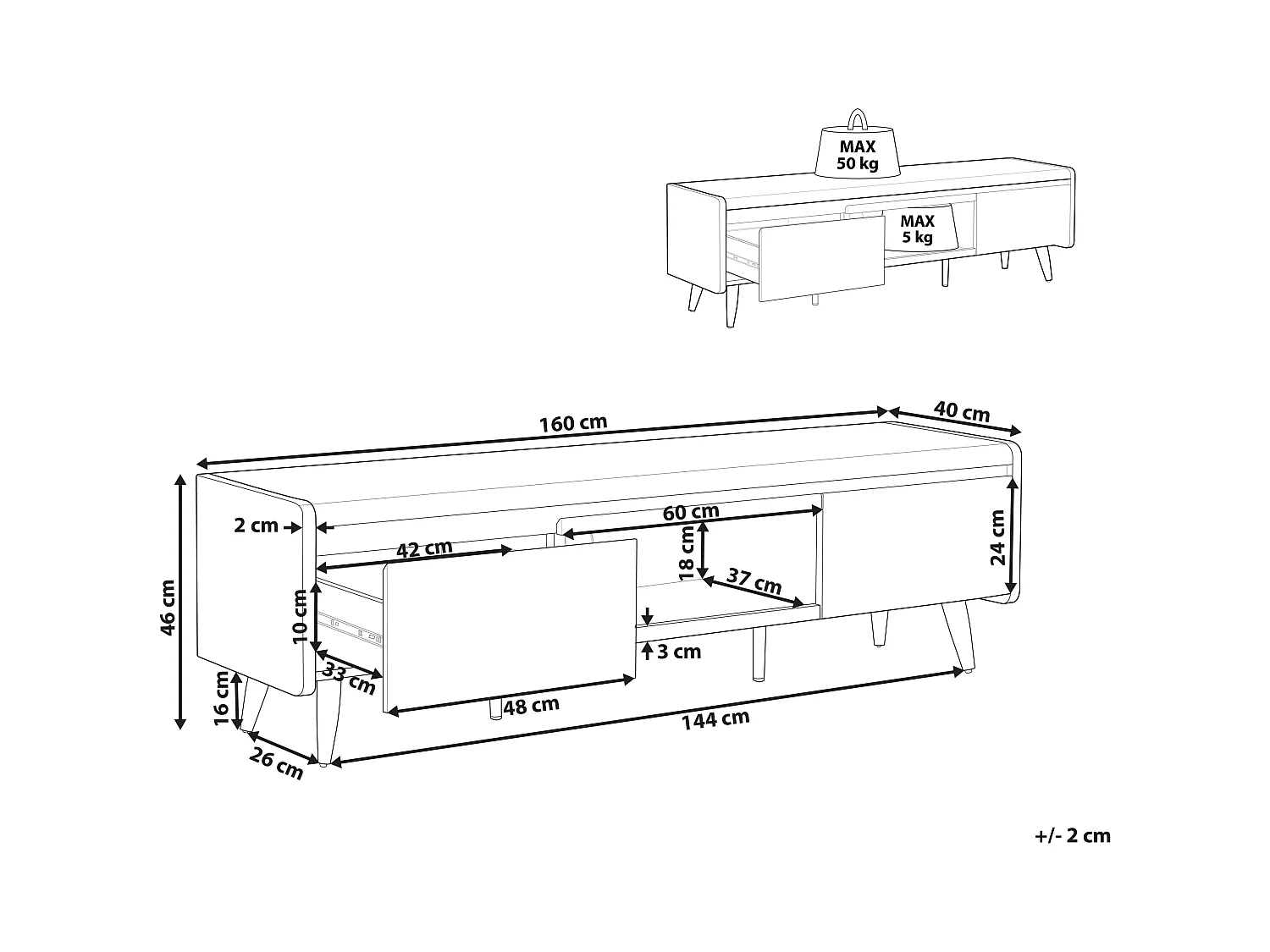TV-meubel CUSTER Wit