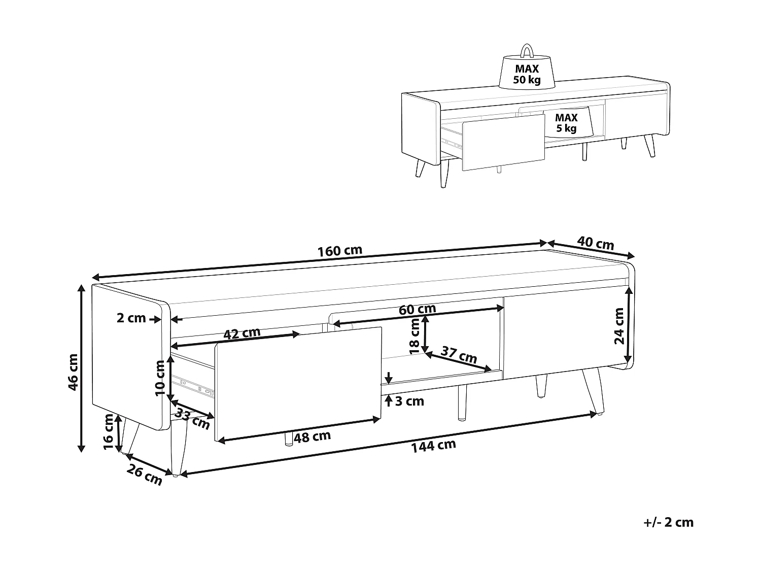 Meuble TV CUSTER Blanc