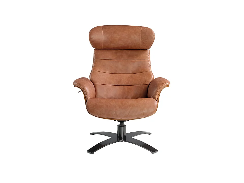 Fauteuil pivotant en cuir de couleur camel 5083 ANGEL CERDA