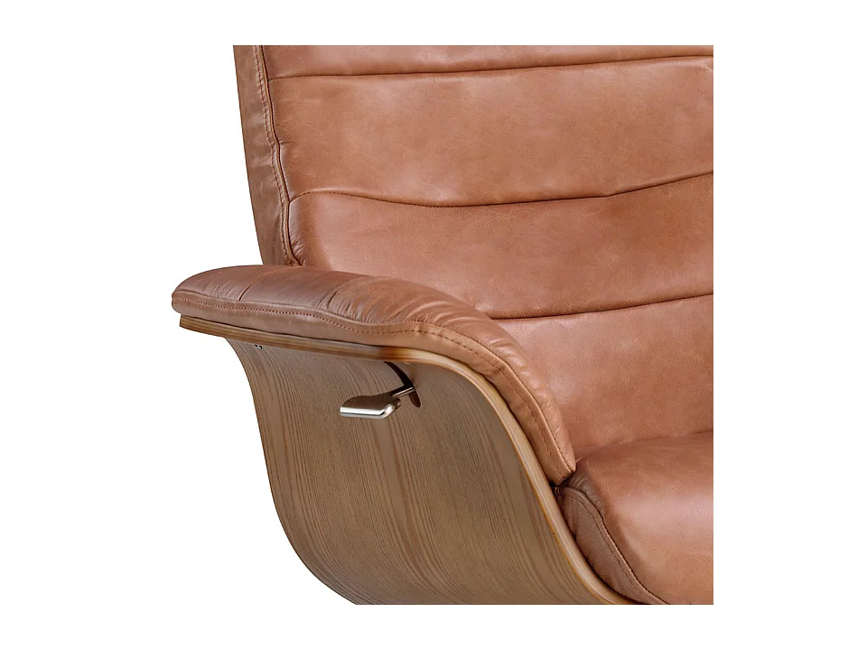 Fauteuil pivotant en cuir de couleur camel 5083 ANGEL CERDA