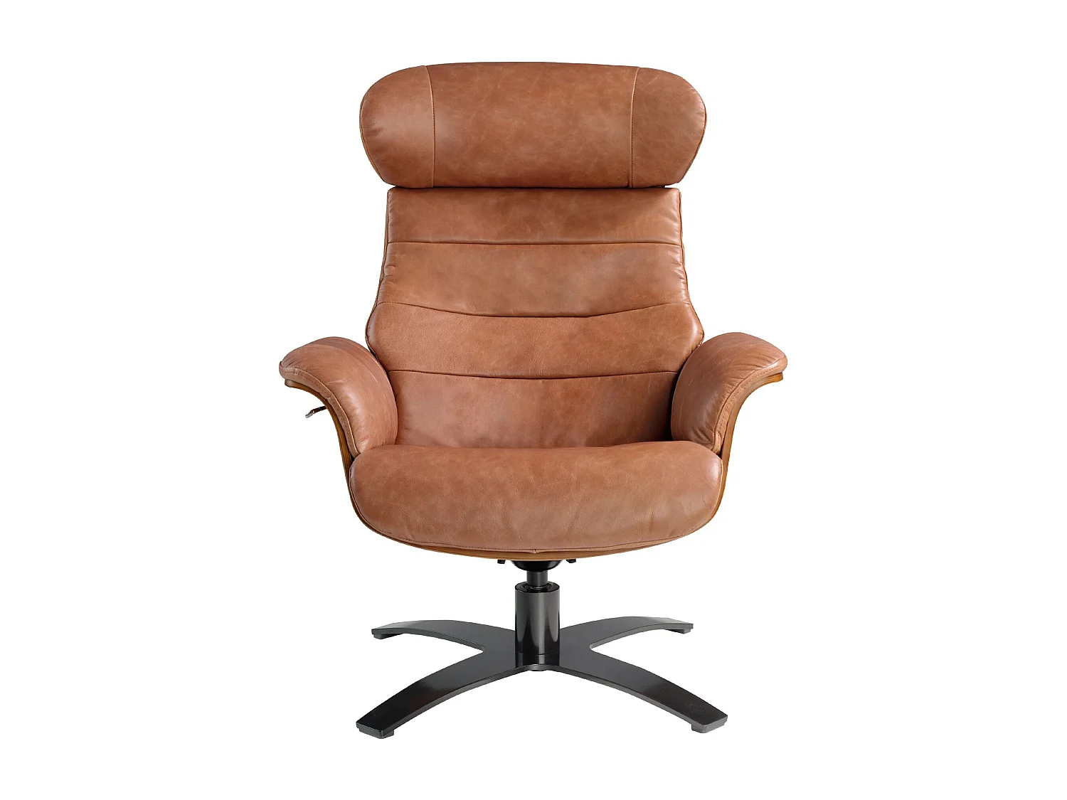 Draaibare relaxfauteuil van bruin leer 5083 ANGEL CERDA