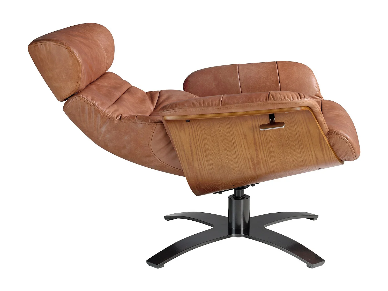 Draaibare relaxfauteuil van bruin leer 5083 ANGEL CERDA