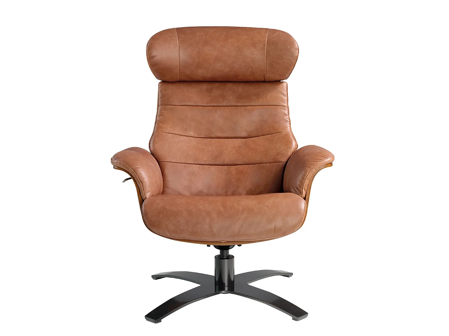 Fauteuil pivotant en cuir de couleur camel 5083 ANGEL CERDA