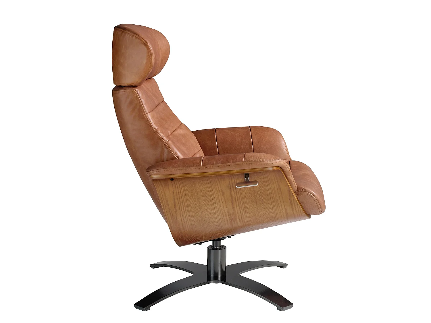 Fauteuil pivotant en cuir de couleur camel 5083 ANGEL CERDA