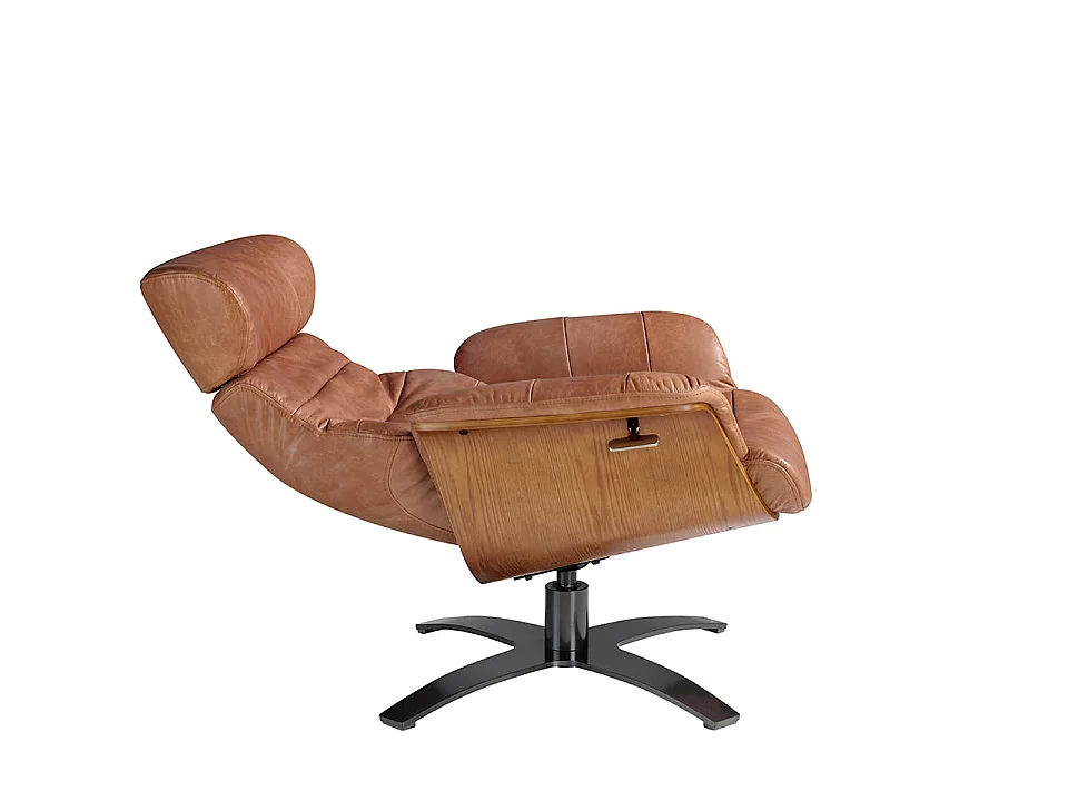 Reclining swivel armchair in brown leather 5083 ANGEL CERDA