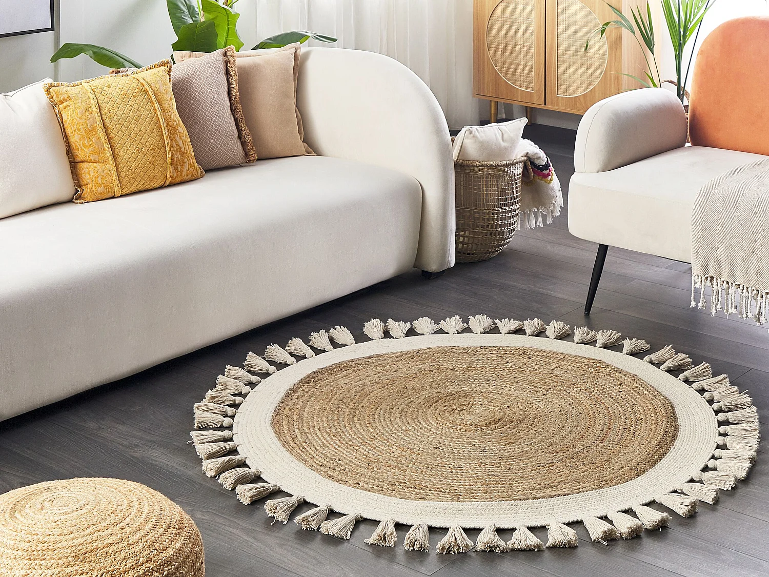 Rug SAMSUN Beige ø 120 cm Jute