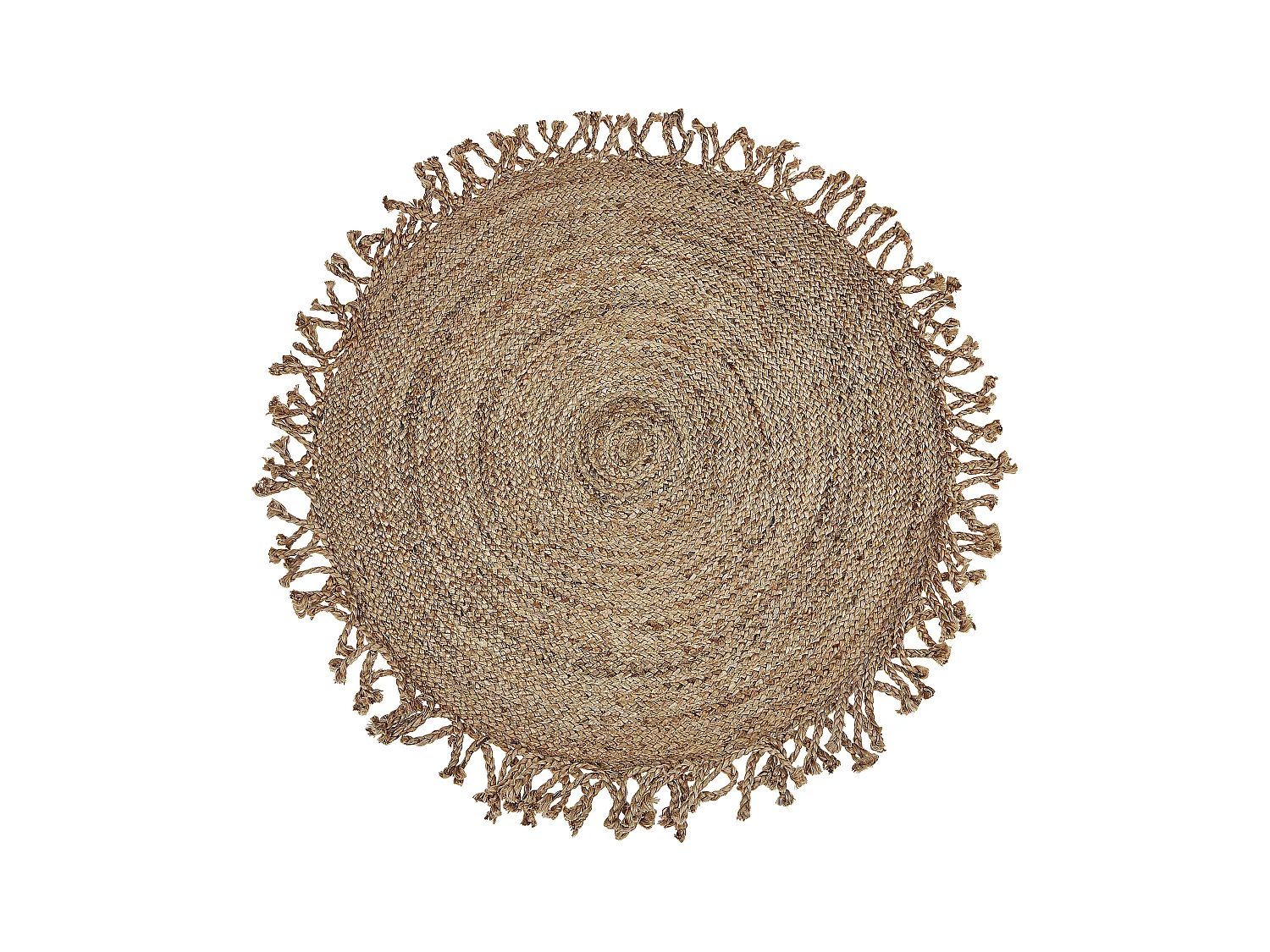 Runder Teppich Jute ⌀ 120 cm beige geflochten YOZGAT