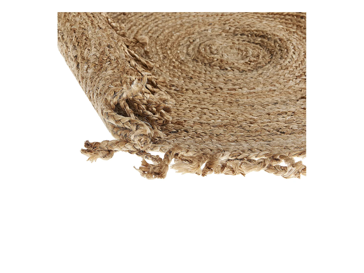 Runder Teppich Jute ⌀ 120 cm beige geflochten YOZGAT