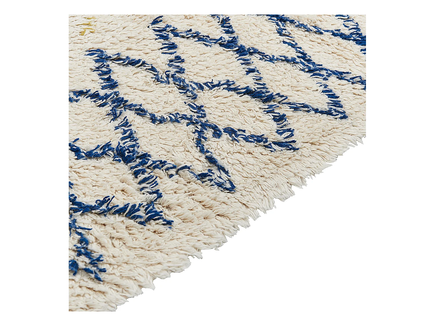 Tapete de algodão creme e azul 140 x 200 cm ERZINCAN