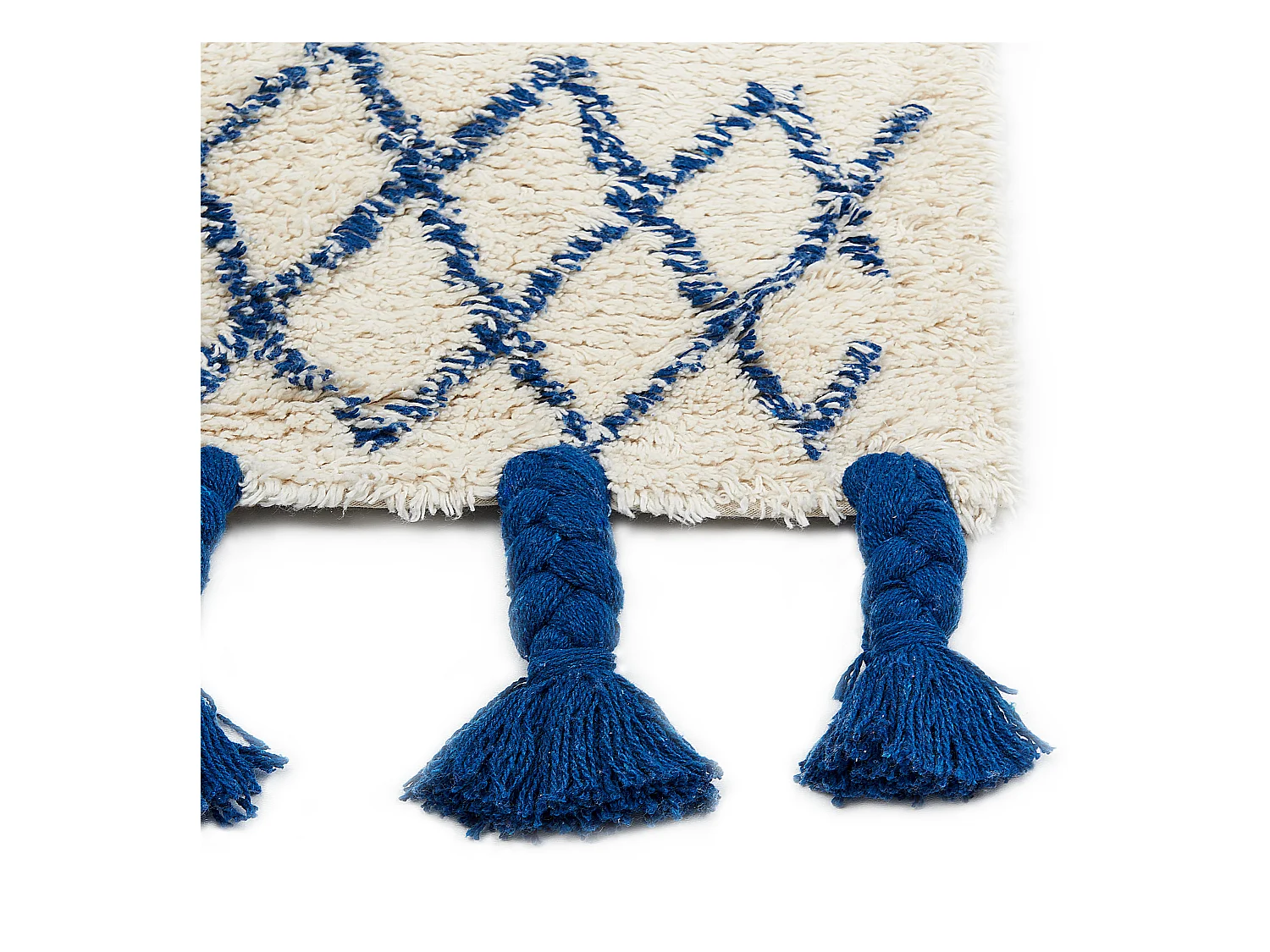 Tapete de algodão creme e azul 140 x 200 cm ERZINCAN