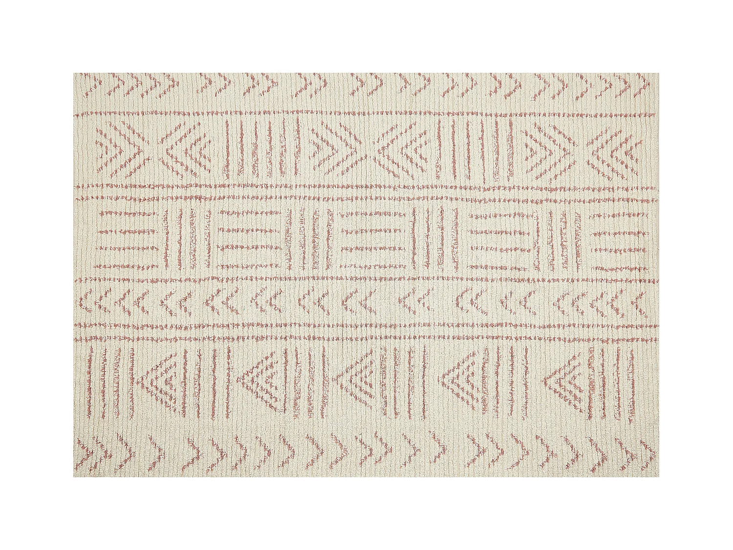 Tappeto cotone beige e rosa 140 x 200 cm EDIRNE