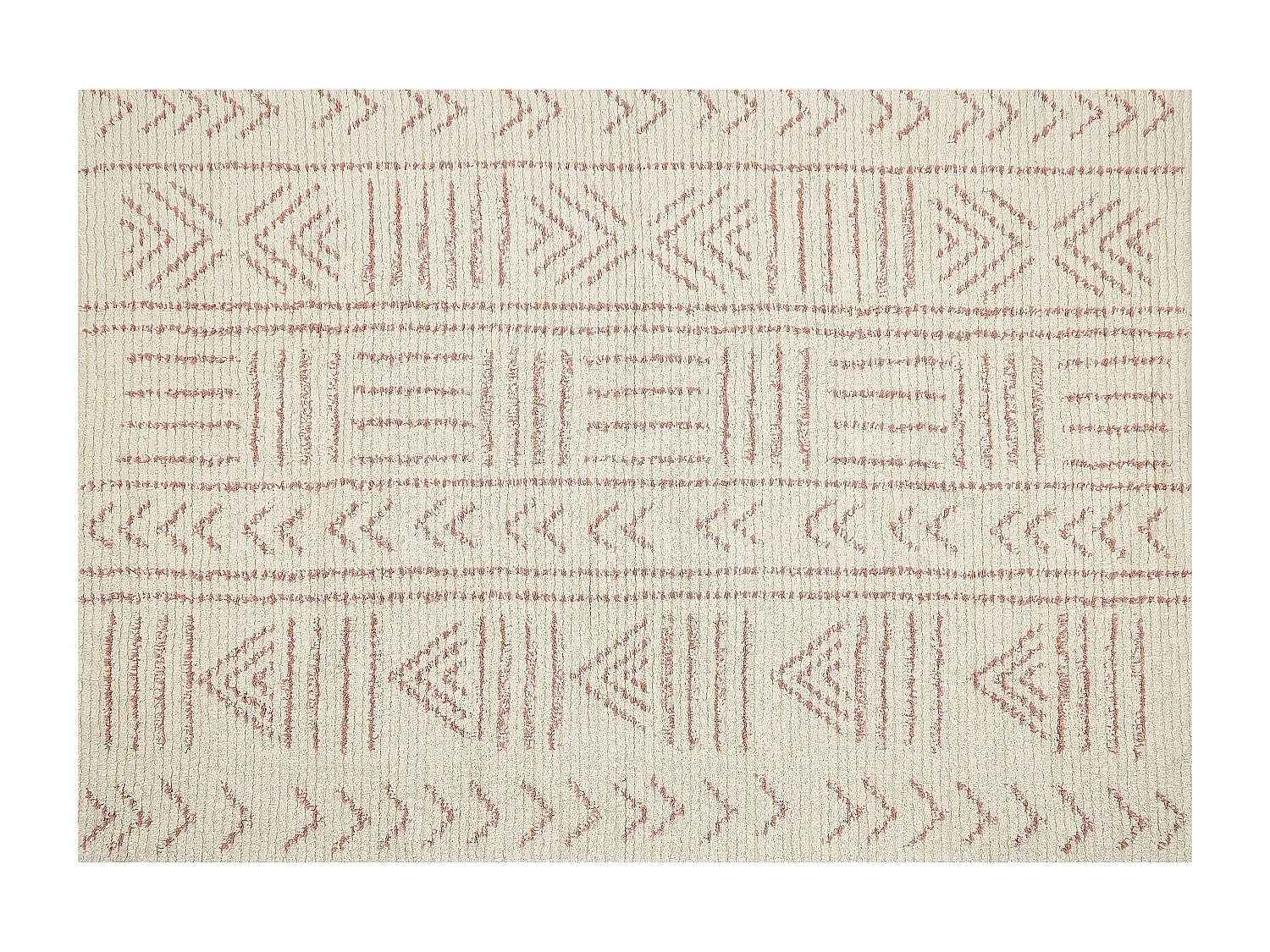Tapete de algodão creme e rosa 160 x 230 cm EDIRNE