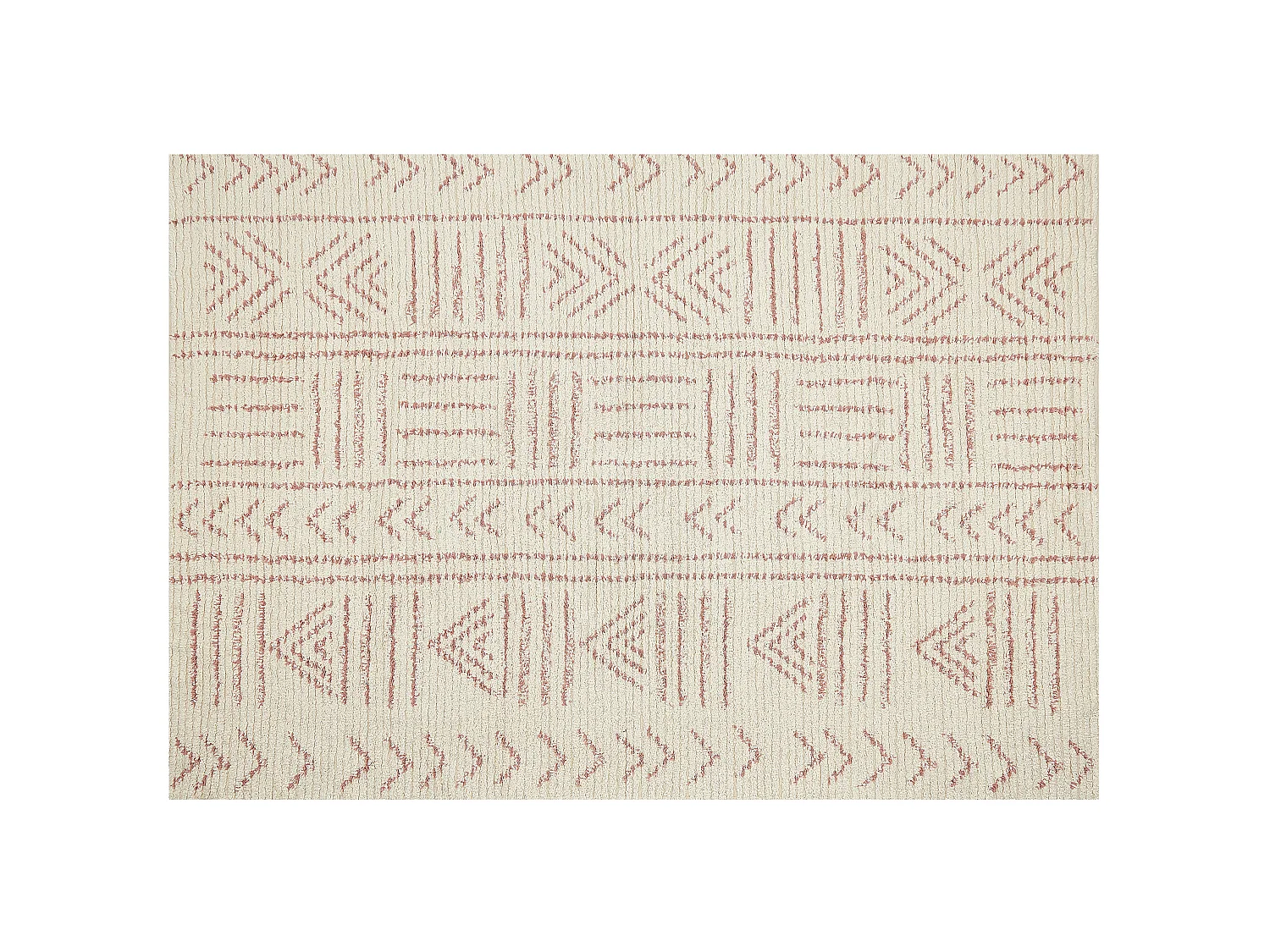Tapis en coton 160 x 230 cm beige et rose EDIRNE