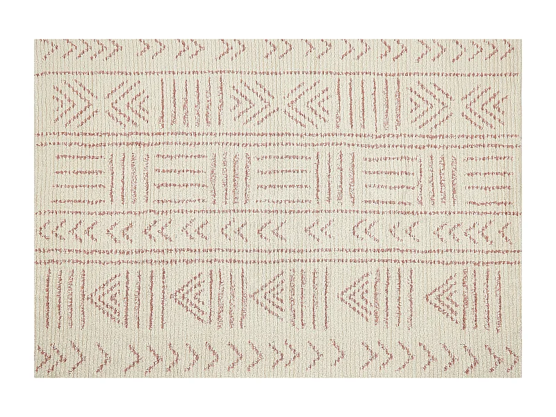 Alfombra de algodón beige/rosa 160 x 230 cm EDIRNE