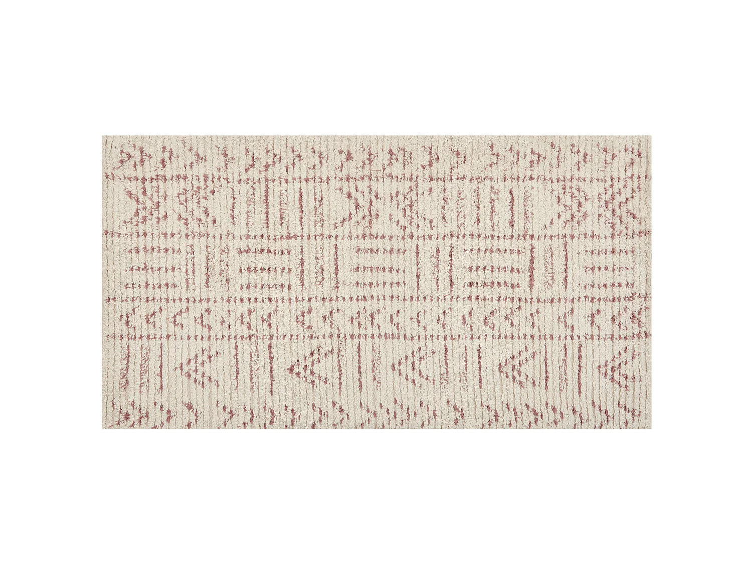 Tapis en coton 80 x 150 cm beige et rose EDIRNE