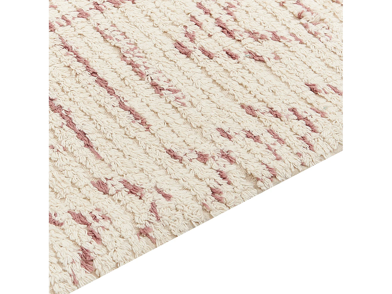 Tapis en coton 80 x 150 cm beige et rose EDIRNE
