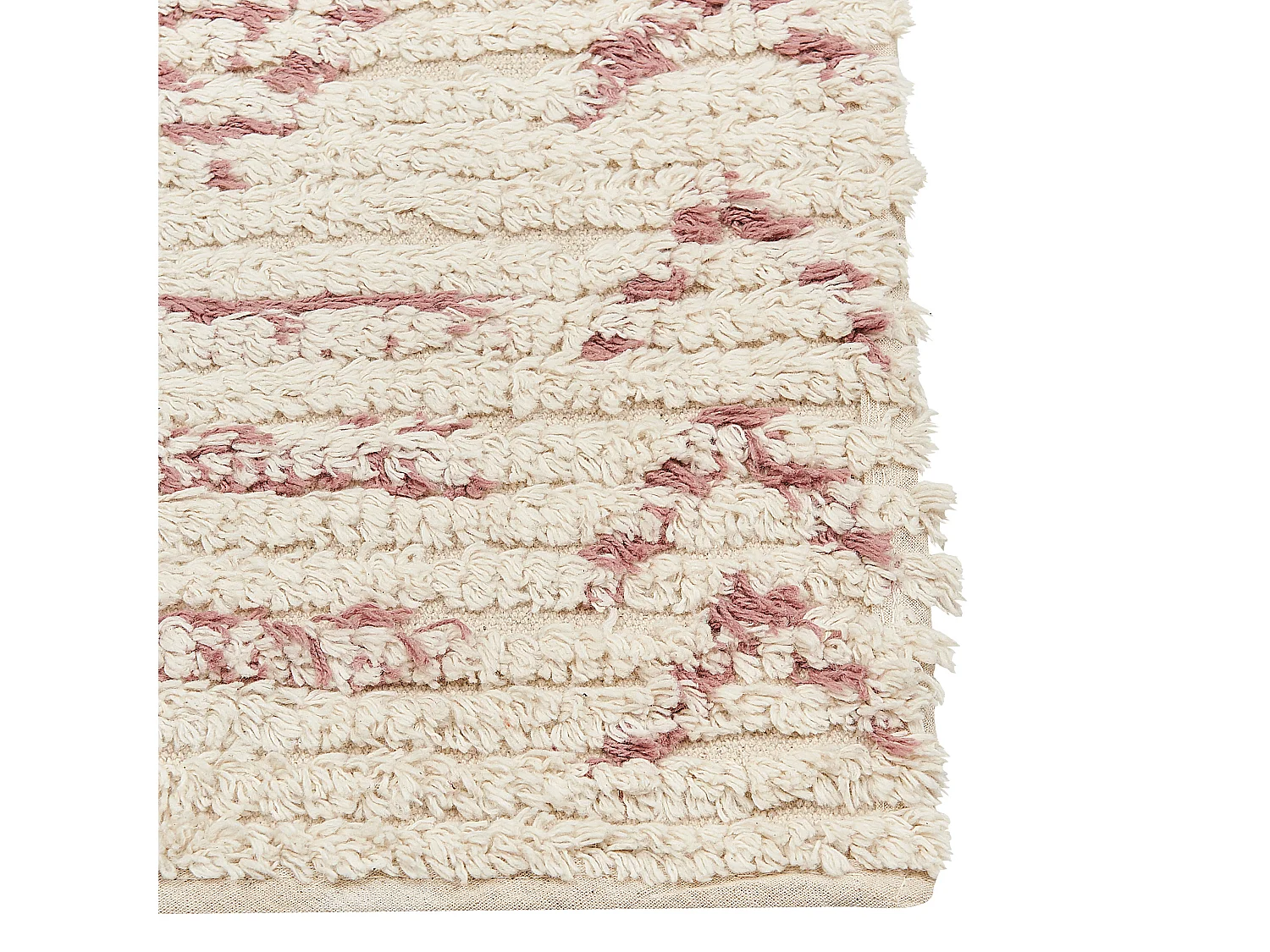 Tapis en coton 80 x 150 cm beige et rose EDIRNE