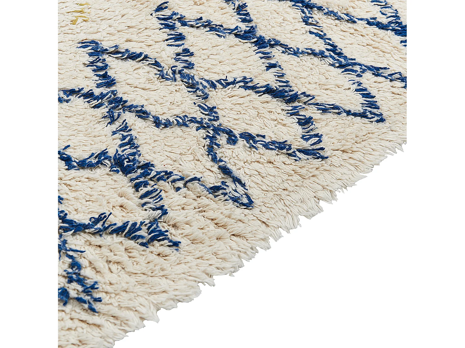 Tapis en coton 80 x 150 cm beige et bleu ERZINCAN