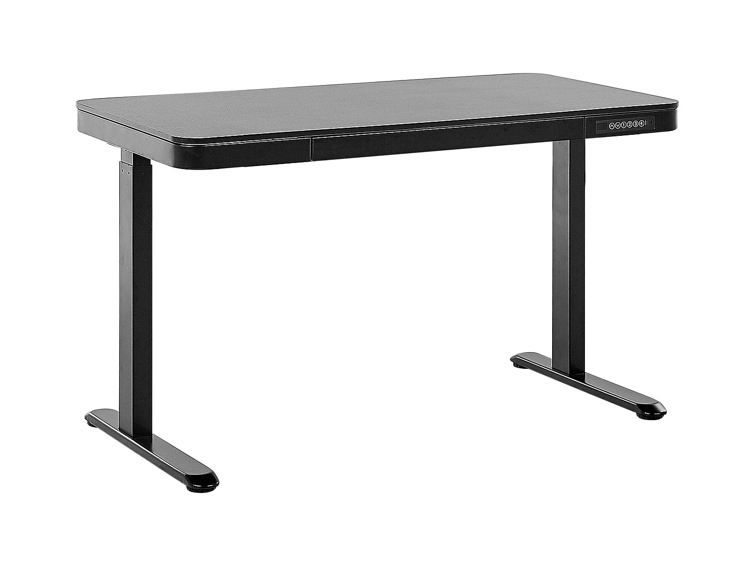 Höhenverstellbarer Schreibtisch schwarz 120 x 60 cm mit USB-Port Schublade Kenly