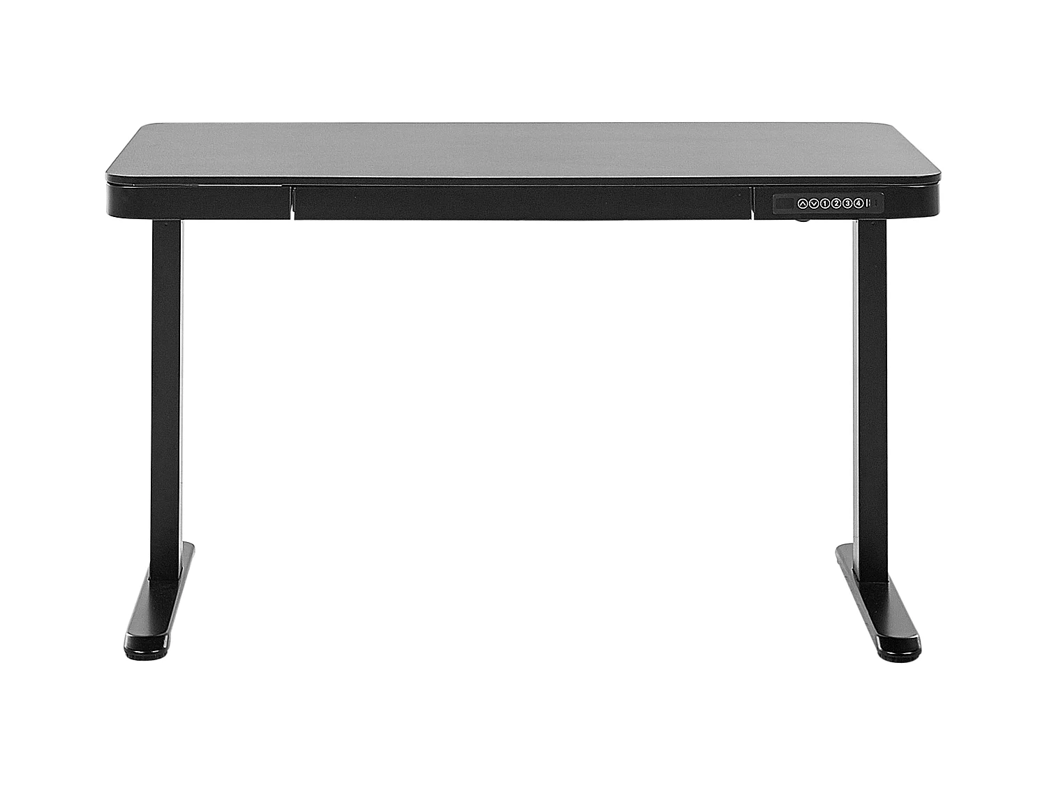 Höhenverstellbarer Schreibtisch schwarz 120 x 60 cm mit USB-Port Schublade Kenly