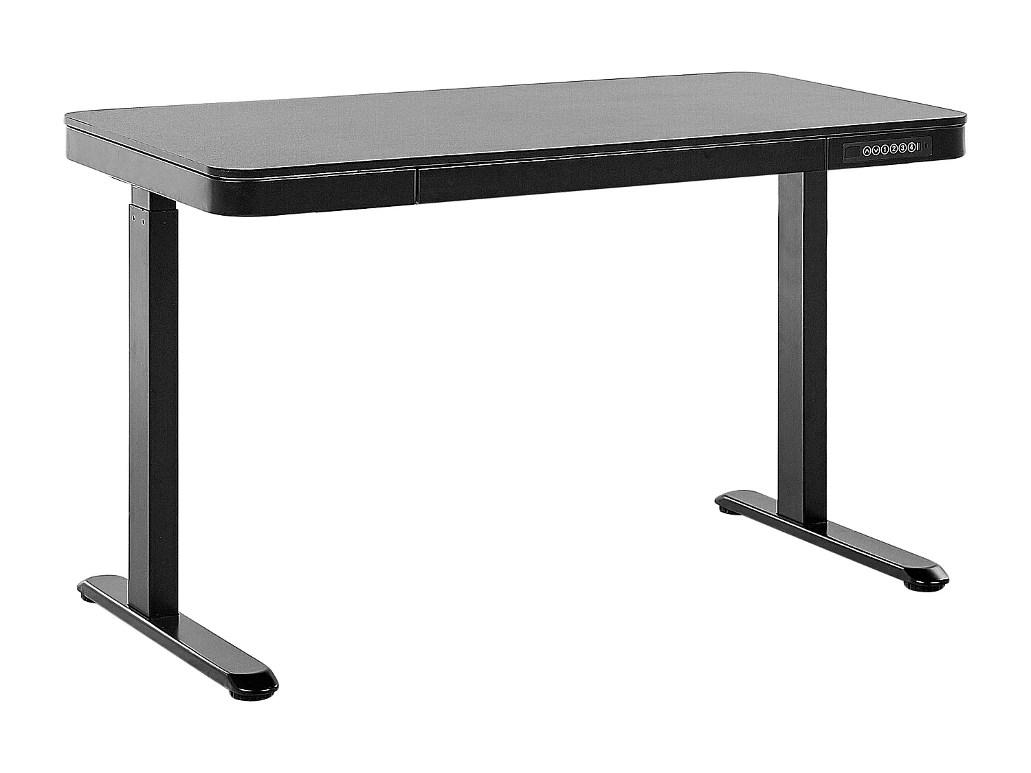Höhenverstellbarer Schreibtisch schwarz 120 x 60 cm mit USB-Port Schublade Kenly