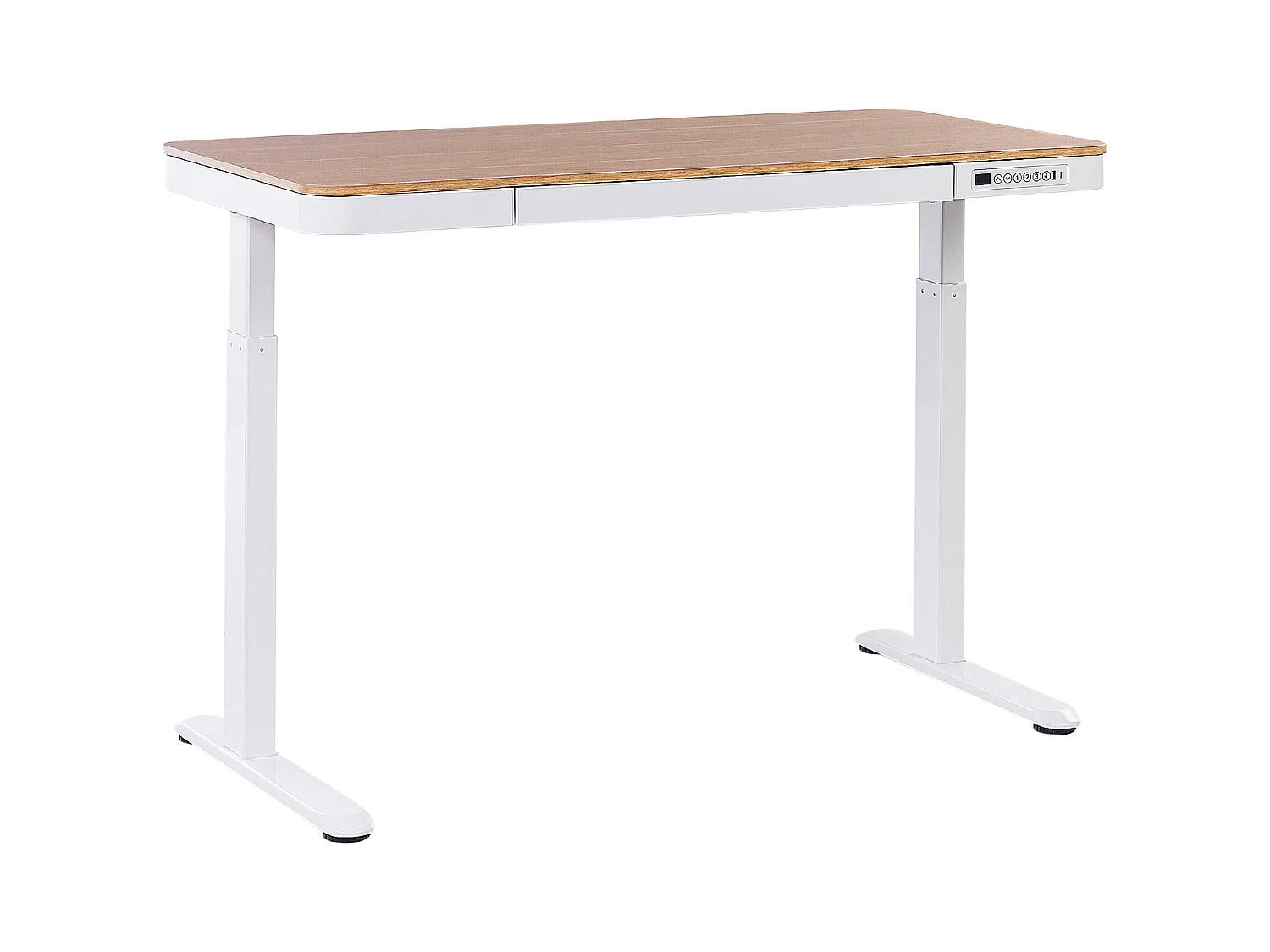 Bureau réglable en hauteur électriquement KENLY Marron/blanc 120 cm 60 cm avec port USB